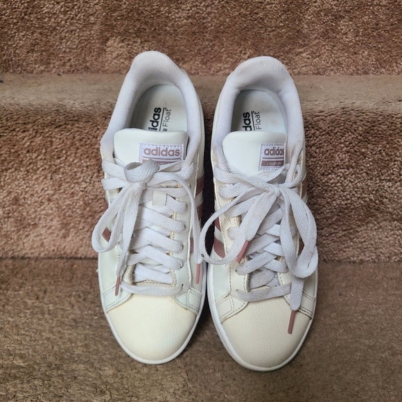 Adidas Grand Court Shoes Pink Stripes 7.5 - Picture 5 of 12